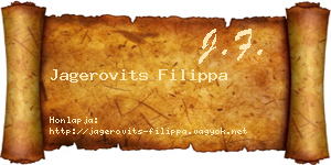 Jagerovits Filippa névjegykártya